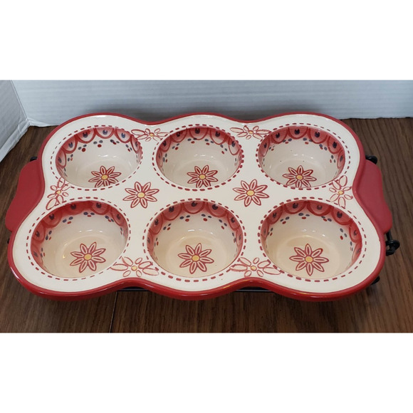Cooks Tradition Muffin Pan Dutch Porcelain Oven/Mic/Dishwasher Safe - Picture 3 of 13